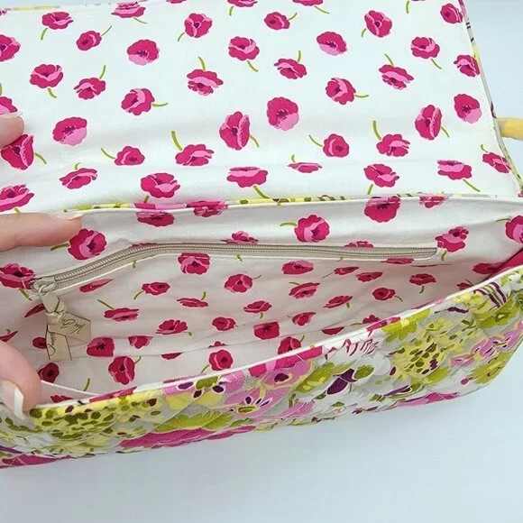Vera Bradley Knot Just A Clutch Shoulder Bag Make Me Blush Retired Quilted Soft - Picture 8 of 13